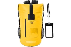 Ultra Dry Adventurer Mochila Impermeable 35 L y 55 L, con Bolsa Seca para teléfono, navegación/Kayak/Senderismo/Canoa/Pesca/Rafting/natación/Camping