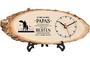 ‎TULOLVAE Tulolvae Geschenke für Papa, 32x12cm Wanduhr Holz Geschenkideen für Papa, Geburtstagsgeschenk für Papa, Bester Papa Geschenk zum Geburtstag Weihnachten Vatertag Von Tochter Sohn