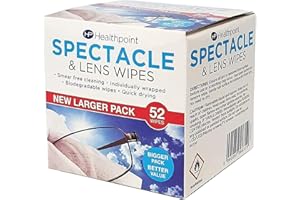 Healthpoint Glasses Wipes - 312 Individually Wrapped Lens Wipes - Also Suitable for Cameras, Binoculars & Smartphone Screens (6 Extra Value Packs of 52 = 312 Wipes) Plus Groomarang!