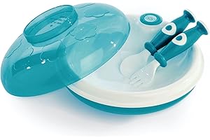 dBb Remond 211049 - Plato infantil que mantiene el calor y cubiertos, color turquesa