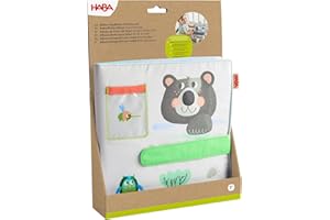 HABA Baby-Fotoalbum Waldfreunde – Stoff-Fotobuch mit Einstecktaschen für Fotos – Für Babys ab 6 Monaten, zum Entdecken & Festhalten erster Erinnerungen – 2012301001