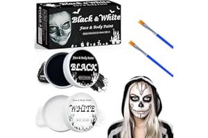 DADAPANGHU 140g Halloween Schminke Schwarz Weiß, Halloween Make Up Set für Erwachsene Kinder, Theaterschminke Set, Schminke Karneval, Faschingsschminke, Kinderschminke Fasching, Face Paint