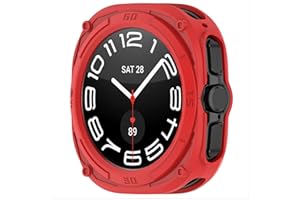 GIOPUEY Etui kompatybilne z Samsung Galaxy Watch Ultra 47MM, wysokiej jakości silikonowe etui ochronne z TPU, miękkie i lekkie etui — czerwone