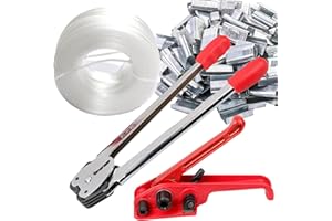 ANMAS POWER Complete Pallet Banding Kit with Tensioner & Sealer – 13mm x 100m Strapping Band + 50 Metal Seals – Heavy-Duty Packaging Tool for Secure Shipping, Moving, Storage