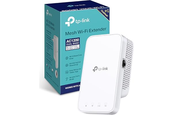 TP-Link RE330 - Repetidor WiFi 5 AC1200 de Doble Banda, Puerto Ethernet | Amplificador de Señal WiFi. Compatible con EasyMesh. Modo Punto de Acceso. Botón WPS para Configuración Fácil. App Tether.