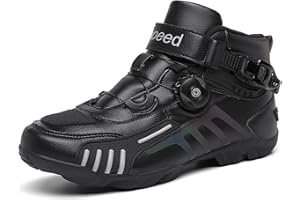 MRDEAR Motorradschuhe Sneaker Herren & Damen mit Einstellknopf, Motorradstiefel Motorrad Schuhe Atmungsaktives rutschfeste Motocross Kurze Ankle Stiefel Sportschuhe Turnschuhe, 3 Farben