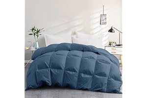 Deodar Piumone per tutte le stagioni Contiene 1135 GR di piuma d'oca e soffice piumone 100% cotone Copripiumone 200 * 200 Blu marino