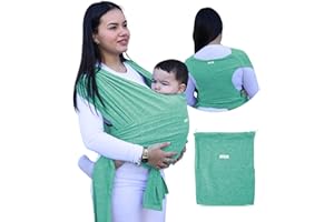 NAIZONE Fular Portabebé Elástico Unisex con Anillas - Porta Bebé Recién Nacido | Fácil de Usar y Seguro | Porteo Bebé Ergonómico y Transpirable - Hasta 20 kg | Bolsa de Transporte y Caja de Regalo Incluidas
