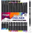 YISAN Journal Pens,Fineliner Set,Bullet Journaling,Coloured Markers Fine Tip for Drawing,Note Taking,Colouring, Art School Supplies,No Bleed,70023
