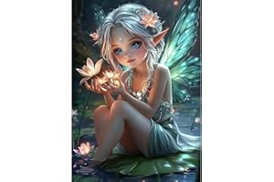 Meiyuda Diamond Painting Art Hada, 5D Adulto Niño, Decoración Dormitorio DIY Piedras Preciosas Hogar Decoración Pared Regalos 30 x 40 cm