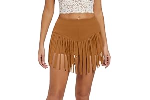 Ella Lust Womens High Waisted Fringe Shorts - Cowgirl Outfits Sexy Western Tassel Booty Pole Dance EDM Festival Rave Bottoms