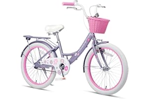 ‎GLERC Glerc Maggie Mädchen Fahrad 12 14 16 20 Zoll KinderFahrrad für 3-12 jährige Mädchen mit Puppenradsitz & Korb & Stützrädern