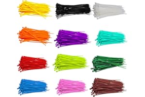 HOSHISEA 1200 Pezzi 3 x 100 mm Fascette Autobloccanti, Set di Fascette in Nylon Colorato, Fascette Regolabili, Fascette in Plastica, per la Gestione dei Cavi (12 Colori)