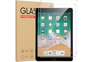 Gerutek Lot de 2 Verre Trempé Compatible pour iPad 9,7 Pouces (modèle 2018 et 2017, 6ème/5ème Génération), iPad Air 2, iPad Air et iPad 9,7 Pouces, Protection Écran avec 9H, sans Bulles, Transparent
