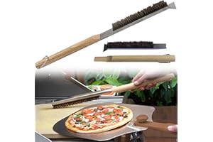 SYXLS Pennello In Legno Noce Di Cocco Con Manico In Legno Raschietto In Acciaio, Spatola In Acciaio Arrugginito, Manico In- Accessori Per La Pulizia, Adatto Per Forni Portatili Ed Esterni