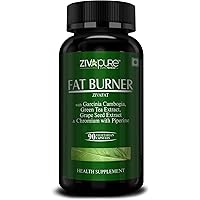 Zivapure Advanced Fat Burner & Natural Weight Loss Supplement for Men and Women with Garcinia Cambogia + Green Tea + Piperine Extract and Chromium - 90 Pure Veg Capsules