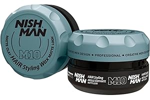 NISHMAN M10 Hair Styling Wax - Matte Clay Matte Look 150g - Matte Finish, Strong Hold, Adds Texture - Perfect for Short to Medium Hair