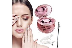 CHLFFUA Faux Cils Magnetique 3 paires Aimanté sans colle Cils Magnetique Naturel 3d Waterproof Effet sans Eye-Liner Réutilisables, Facile à utiliser,avec Applicateur