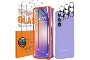 QsmQam 3 Stück Panzer Schutz Glas für Samsung Galaxy A54 5G und 3 Stück Kameraschutz, 9H Härte Panzerfolie Schutzfolie, HD Displayschutz Folie, Anti-Kratzer, Bläschenfrei