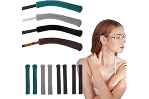 JRJRN 4 Paires Protege Branche Lunette, Coussinets D'oreille pour Lunettes, Coussinets De Lunettes En Coton Doux pour Lunettes de Soleil, Lunettes de Vue