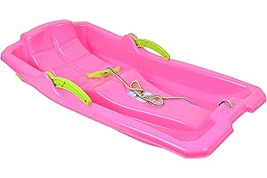 MARMAT Bobschlitten Luge Bob Luge Patins à neige Levier de frein avec corde de traction pour enfants Neige Hiver