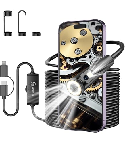 Caméra Endoscopique 1080p Avec écran 4.3" - Sonde 6.35 Mm Flexible Et étanche IP67 - Éclairage LED Réglable - Carte SD 32 Go Incluse - Pour Inspection Mécanique, Plomberie