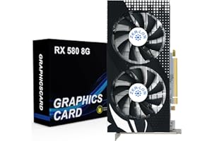 ZER-LON Radeon RX 580 Graphic Cards, 8GB 256Bit 2048SP GDDR5 1284/7000MHz, DP HDM DVI-Output, PCI Express 3.0 with Dual Fan for Office and PC Gaming