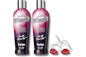DCF SUCCESS Pro Tan Incredibly Black 10X Ultra Powerful Double Dark Bronzing Lotion with Vitamin A & E, Nourishing Shea Butter,and Coconut Oil – 250ml Pack of 2 with Complimentary Sunbed Goggles
