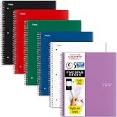 Five Star Spiral Notebook, 5 Subject, College Ruled Paper, 200 Yaprak, 11" x 8-1/2", &Ccedil;eşitli Renkler, 6'lı Paket (73793)