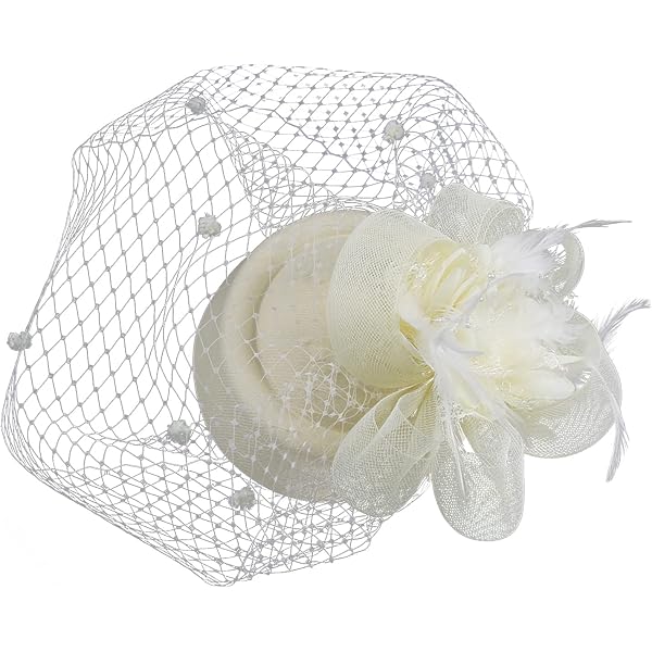Fascinator Vintage Nero Con Velo E Piume: Copricapo Per Sposa E Invitate, Con Clip Per Capelli - 2