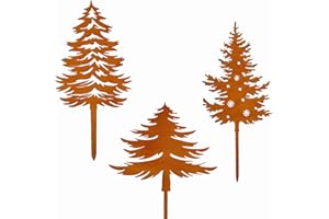 Ljevandria 3 er Rost Baum deko Weihnachten Tannenbaum Metall Gartenstecker Roststecker Weihnachtsdeko Garten Blumenstecker Weihnachtsstecker Outdoor Bäume Winter deko Weihnachtsbaum für Draußen