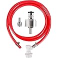 Hgkeke 5.5ft 5/16 Co2 Gas Line Tubing for Kegerator Assembly with stainless steel carbonator cap carbonation cap for soda bottle, Ball Gas Lock Draft beer Red Hose kit for Homebrew