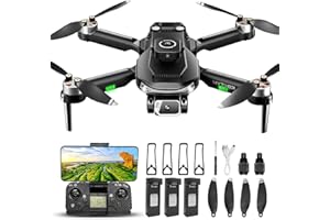 HYTOBP S165 MAX Drone with Professional 1080P Camera, Drone for Beginners with Brushless Motor 5G Transmission, 90° Adjustable Motorized, Less than 249g, 3 Batteries