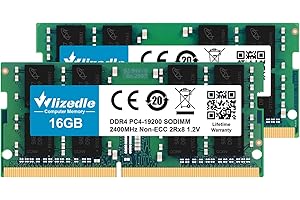 Wlizedle 32GB Kit(2x16GB) DDR4 RAM Laptop Memory 2400MHz CL17 SODIMM, Notebook Arbeitsspeicher PC4-19200 260-Pin 1,2V Non-ECC Pc Speicher Upgrade für Ultrabook, Grün