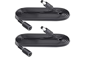 Security-01 Kabel przedłużający DC, 2 m, wtyczka 5,5 mm x 2,1 mm, obsługuje DC 5 V, 6 V, 9 V, 12 V, 24 V, do kamer bezpieczeństwa, do drukarek DVR, routerów, taśm LED, czarny