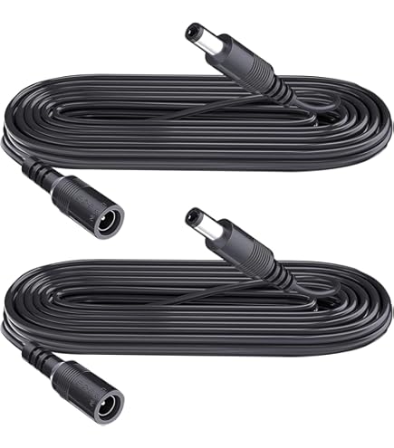 DZYDZR 2 Stücke Stecker auf Stecker 2,1mm/2,5mm zu 2,1mm/2,5mm DC Verlängerungskabel Schwarz 22 AWG Kupferdraht