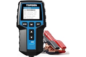 Topdon Car Battery Tester 12V 24V Load Tester, BT200 100-2000CCA Automotive Alternator Tester Digital Auto Battery Analyzer Charging Cranking System for Car Truck Motorcycle ATV SUV Boat Yacht