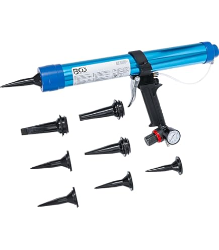 Pneumatische Kartuschenpistole 600 ML, Soft Glue Luftpistole mit Geschwindigkeitsmesser für Architektonische Dekoration, Fischtanks, Solarenergie, Elektronische Geräte, Automobilkomponenten
