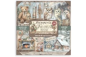 Stamperia - Scrapbook Paper Pad for Scrapbooking, Albums, Card Making, Bullet Journalling and More, Acid Free, Single Face, Perfect for Hobbies, Crafts, and Gifting (The Owl’s House) (30.5 x 30.5cm)