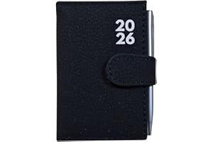 BESTUS ACCESSORIES BESTUS 2026 Pocket Diary - Day-a-Page Hardback Daily Planner with Pen Loop, Ribbon Bookmark & Compact Size (11 x 8 x 3 cm)