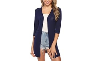 Sykooria Cárdigan Mujer Largo Manga Larga Chaqueta de Punto Mujer Elegante Cardigan Chaleco Mujer Casual para Primavera Verano Otoño Invierno