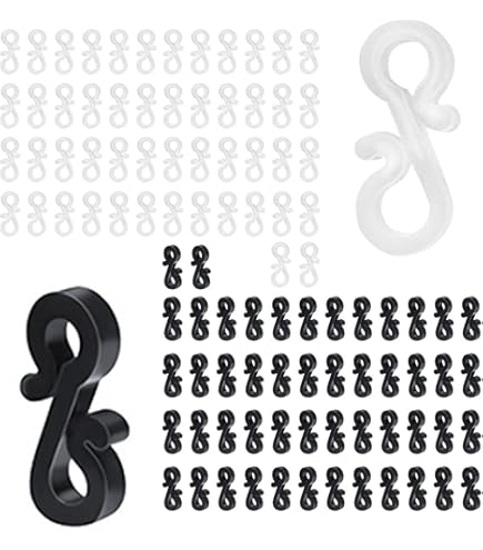 20 Crochets à Ressort Pivotants En Plastique – Forme De S, Noir – Pour Sacs à Dos, Ceintures, Sangles