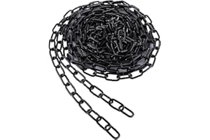 YAYODS 9m Heavy-Duty Black Carbon Steel Chain Link - 4mm Galvanized Welded for Fences, Gates, Garage Doors, Hanging Plants, Bicycle Security