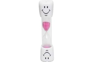 Sablier Smiley Liroyal d’une durée de 2 minutes, pour brossage dents pour enfant (rose), rose, 2 min
