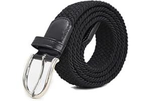 AnJuHoPa Ceinture élastique unisexe élastique tressée taille 3,3 cm de largeur décontracté boucle de ceinture sans nickel - Medium
