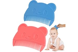 Aolso Grzebień do włosów dla niemowląt, 2 szt. grzebień dla niemowląt, szczotka do włosów w kształcie łuku, szczotka do kąpieli dla niemowląt, szczotka do kołyski dla niemowląt, dzieci