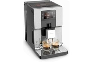 Krups Machine à café grain, Pression 15 bars, 17 boissons, Cafetière grain avec broyeur, Système One Touch Cappuccino, Écran tactile, Voyants lumineux, Intuition Expérience, Noir EA876D10