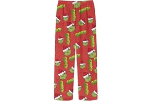 HGWOPGASD Pyjama de Noël pour femme Pantalon de pyjama en flanelle pour femme Pyjama confortable pour femme Pantalon de pyjama de Noël Vêtements de nuit de détente Imprimés de Noël Pyjama de Noël laid