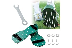 WUWWUT Lawn Aerator Shoes, 45mm Lawn Spike Shoes Lawn Aerating Tool with Dual Straps, Universal Size Soil Aerator for Yard Patio Lawn Grass Garden