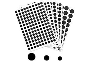 YUOMEAZ 580 PCS Self-Adhesive Screw Covers Stickers，12mm/15mm/21mm Black Screw Hole Stickers，PVC Waterproof Black Sticker for Furniture Cabinet